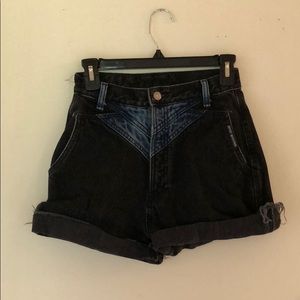 High waisted jean shorts